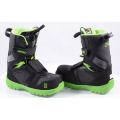 Nieuwe Kinder Snowboard Schoenen NITRO YOUTH QLS, Ace Liner, Black/green ( NIEUWE )